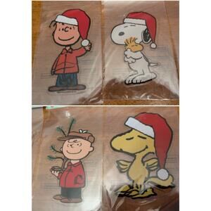 New Peanuts Charlie Brown Window Clings Christmas Decor